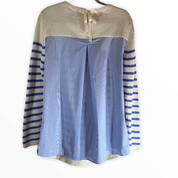 Talbots white and blue striped sweater NWT size Medium - Picture 2 of 10